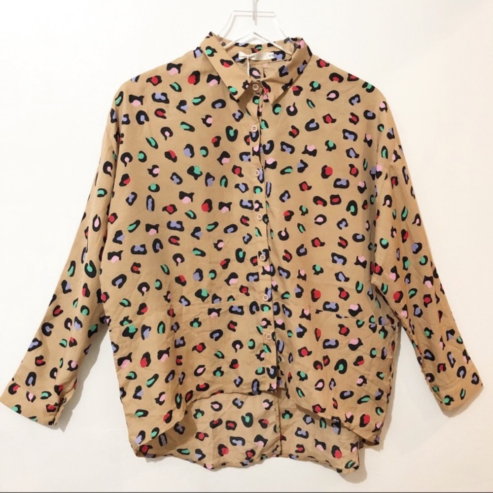 Multicolor Leopard Button Up Blouse 🇺🇸!!
